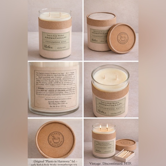 Bath & Body Works Other - Vintage Bath & Body Works Aromatherapy Cedarwood Sage Relax Candle